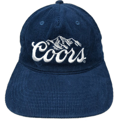 Mad Engine 5 Panel Blue One Size Coors Corduroy Logo Beer Brewery Snapback Hat