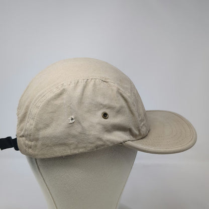 Big Accessories 5 Panel Beige One Size Slideback Flat Brim Cotton Blank Hat