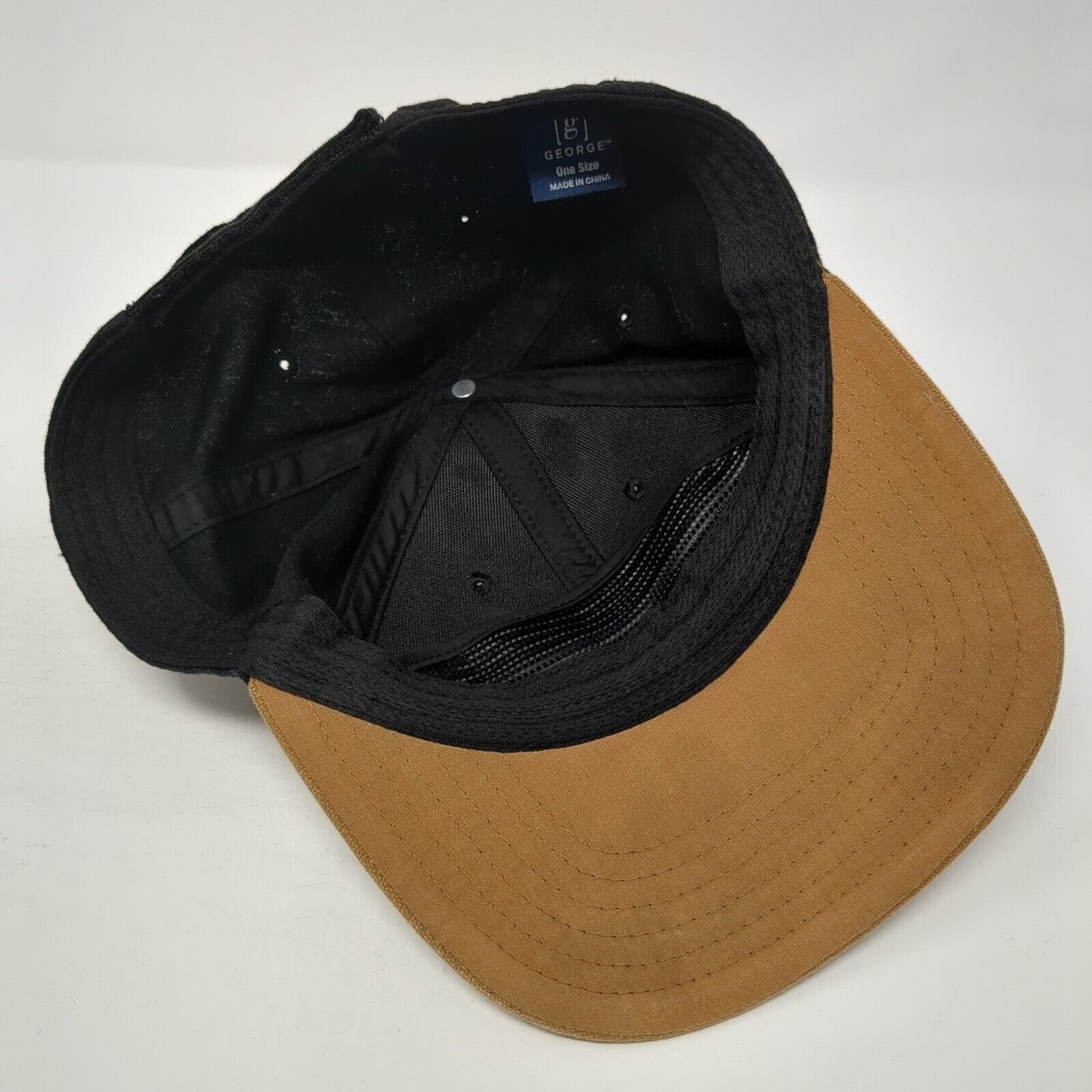George Strapback Baseball Cap Black One Size Adjustable Colorblock Blank