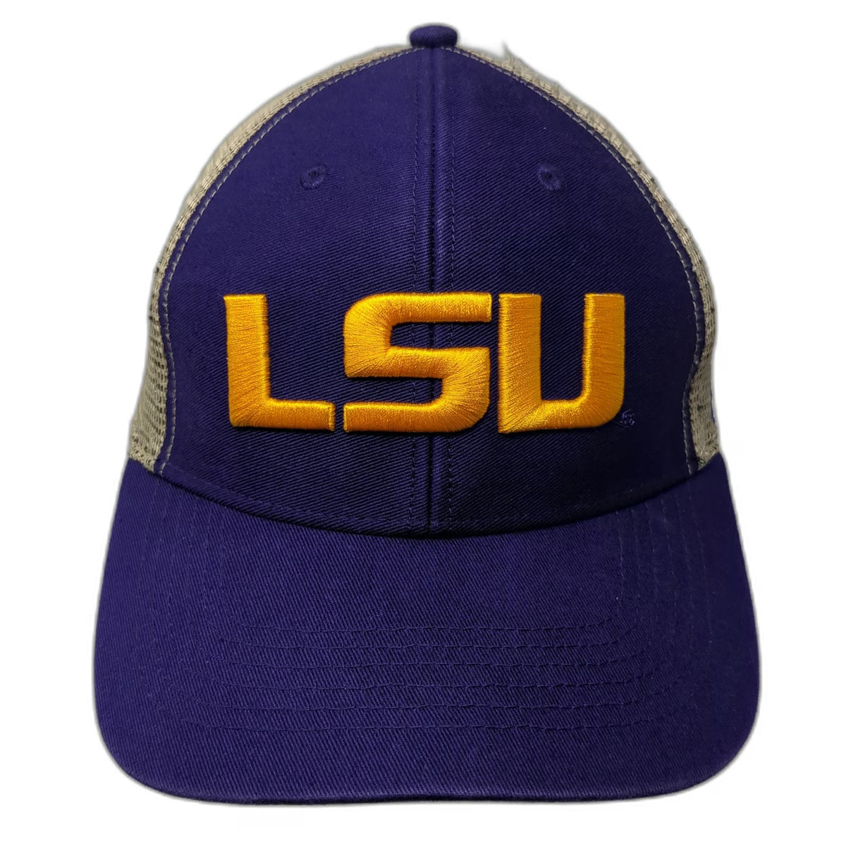 LSU Tigers NCAA '47 Trucker Hat Purple Yellow Beige One Size Mesh Snapback Logo