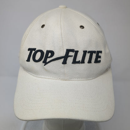 Top Flite Baseball Cap Beige One Size Adjustable Embroidered Vented Holes