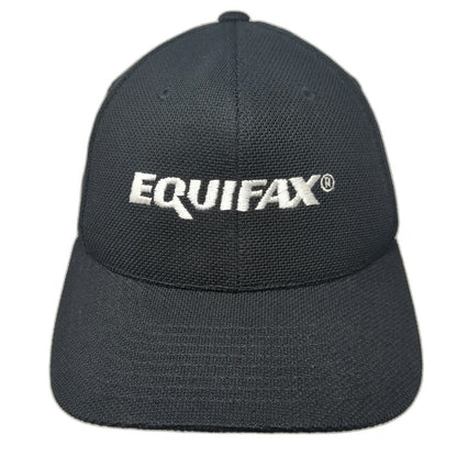 Flexfit Baseball Cap Black One Size Equifax Logo Embroidered Promo Fitted Hat
