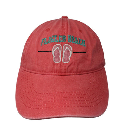 Kaufman Women's Strapback Hat Pink OSFA Embroidered Flagler Beach Logo Sandals