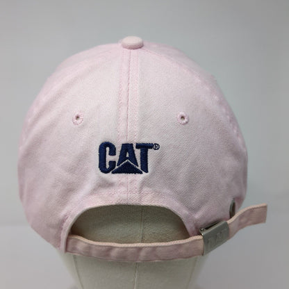 Caterpillar Slideback Hat Pink OSFM Adjustable Embroidered Vented Holes 6 Panel
