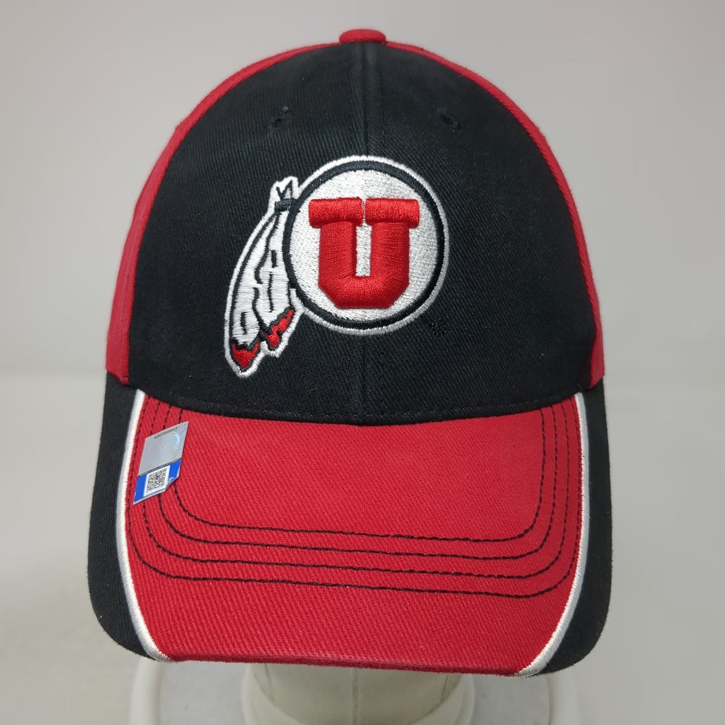 Utah Utes NCAA Captivating Headwear Cap Black Red White One Size Strapback Hat
