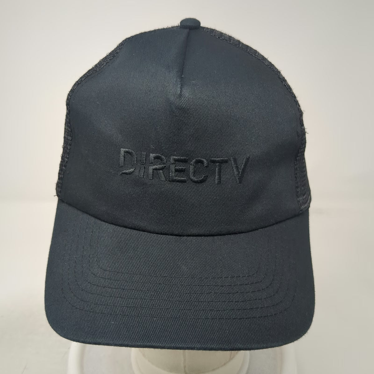 HIT Promo Trucker Hat Black One Size DirecTV Tonal Logo Mesh Snapback Cap