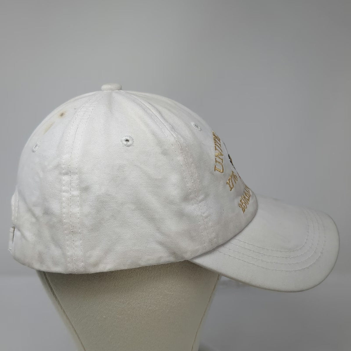 Baseball Cap White One Size United States 250th Anniversary 1776 2026 Eagle Hat
