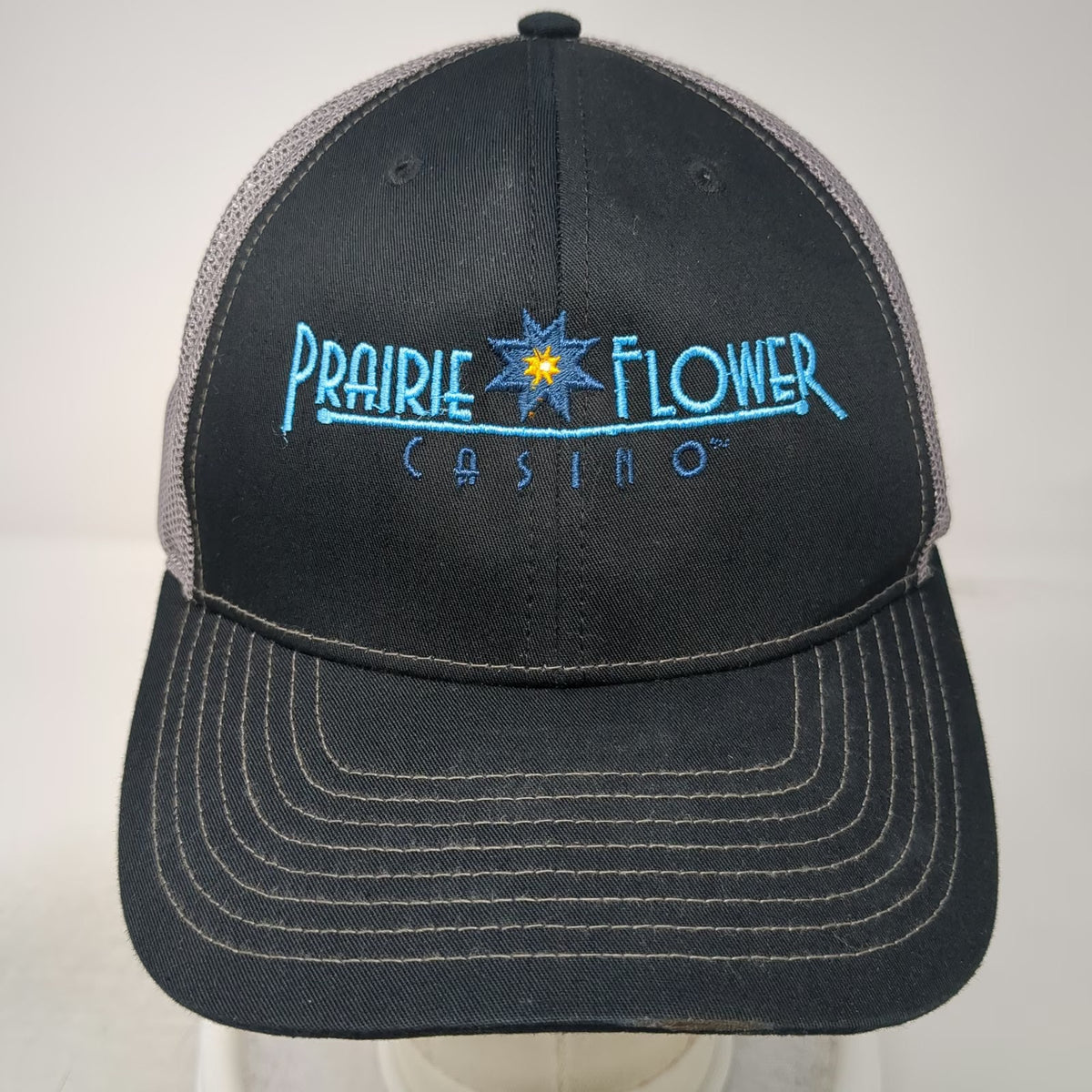 Richardson Trucker Hat Black One Size Prairie Flower Casino Mesh Snapback Logo