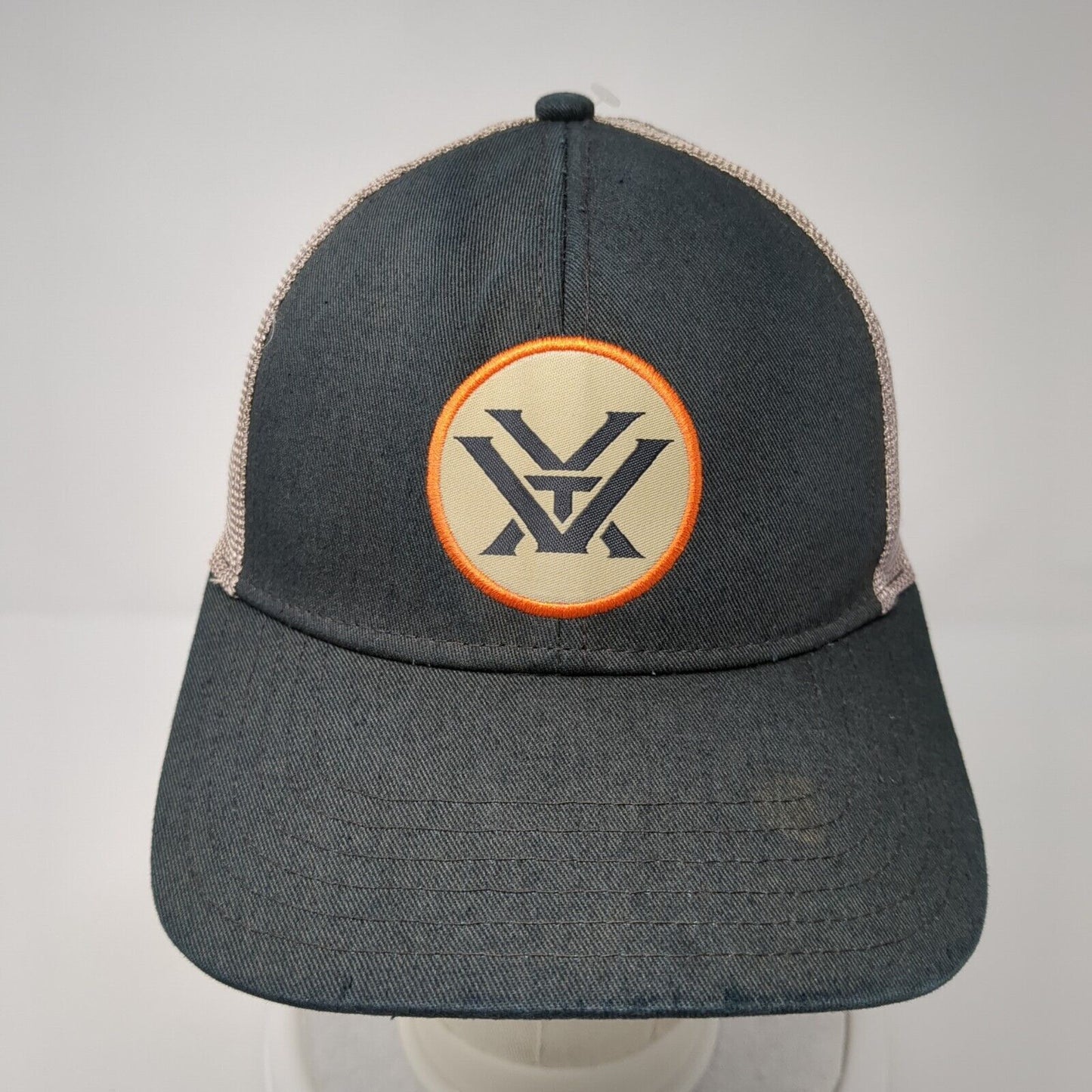 Vortex Snapback Trucker Hat Gray One Size Adjustable Mesh Back 6 Panel