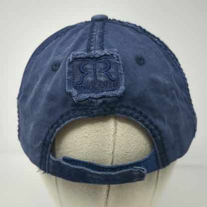 Robin Ruth 5 Panel Blue One Size Strapback California Bear Logo Hat Cotton
