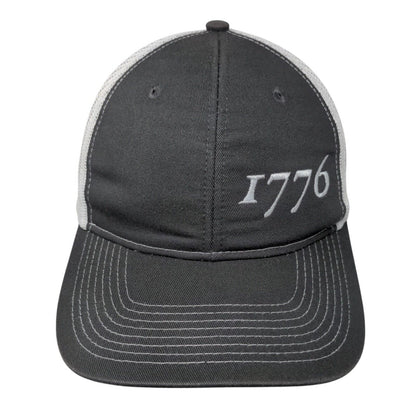 1776 Snapback Trucker Hat Gray One Size Adjustable Mesh Back Port Authority