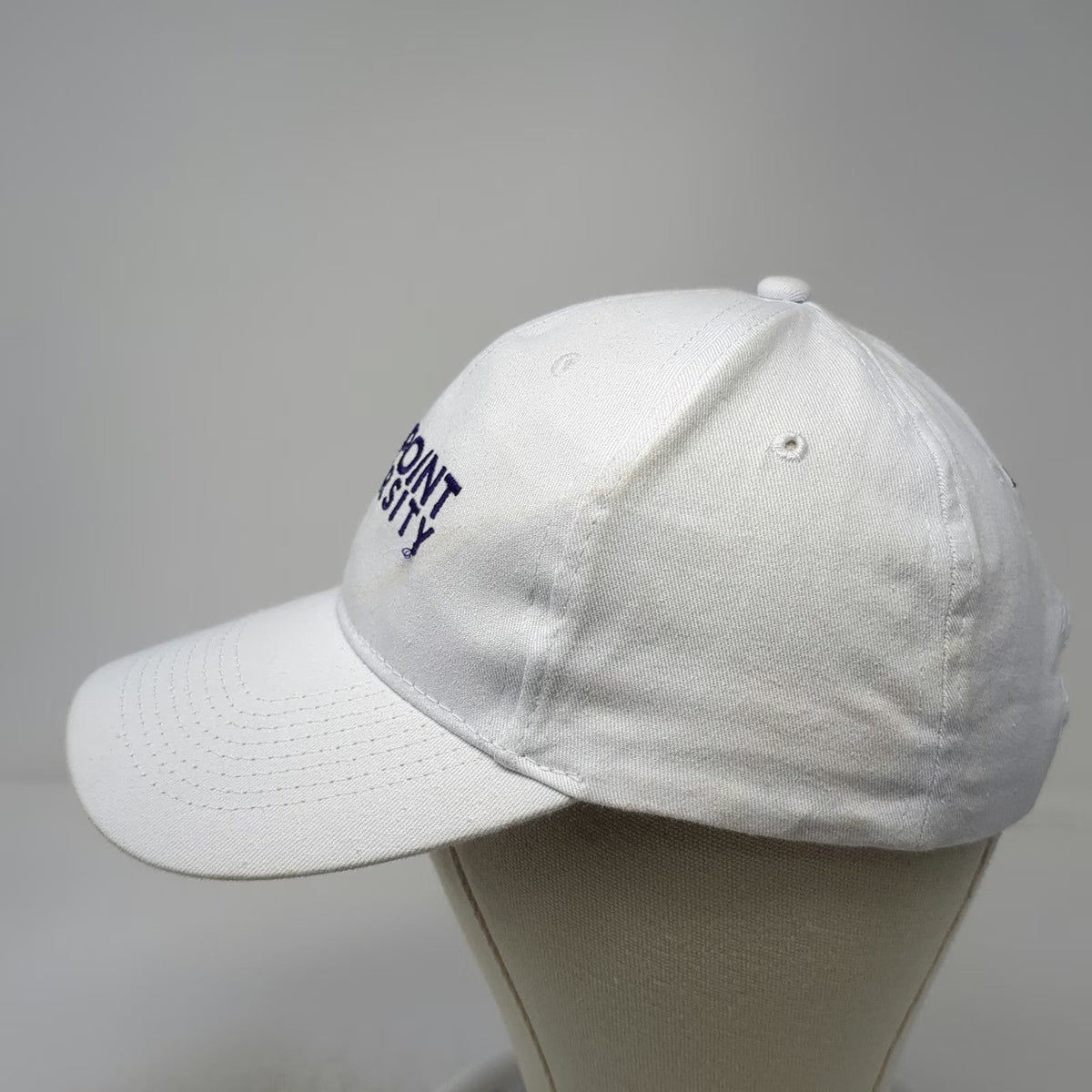 High Point University Baseball Cap White One Size Purple Mascot Strapback Hat
