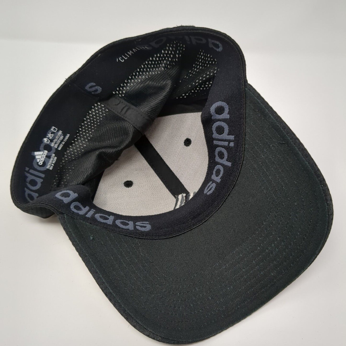 Adidas 3 Stripes Fitted Hat Black One Size Climalite Embroidered Solid