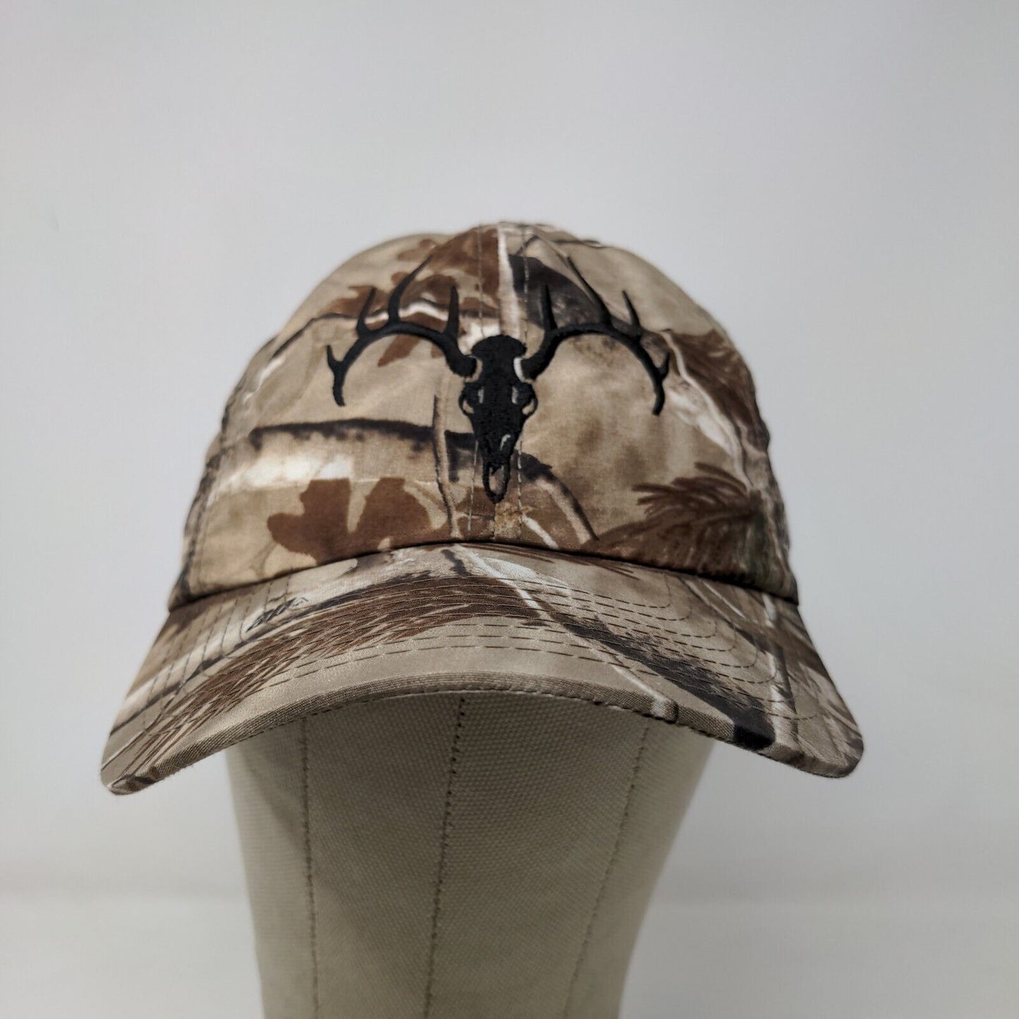 Field & Stream Men's Strapback Hat Brown Camo OSFM Embroidered Deer Logo