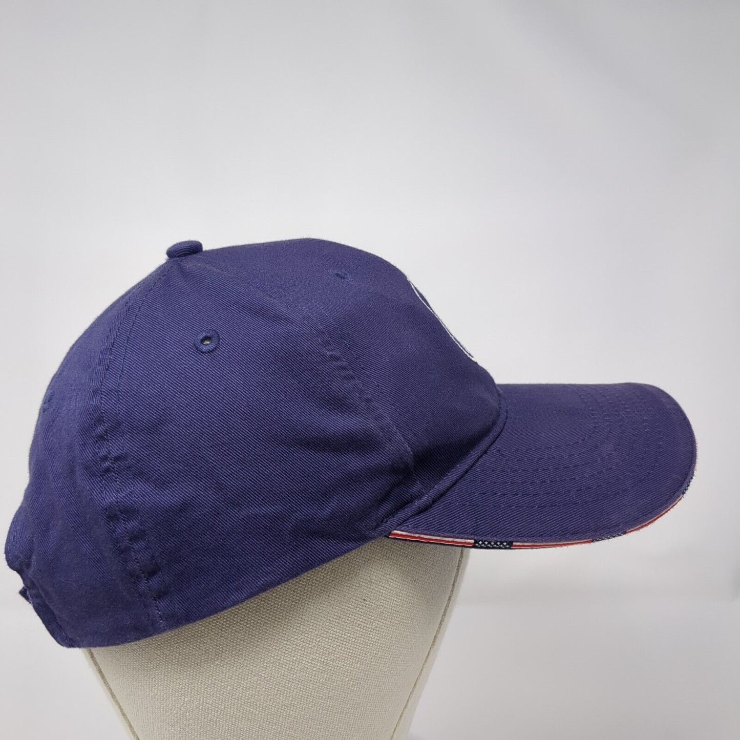 Port Authority Strapback Hat Blue OS Adjustable Embroidered Patriotic Cotton