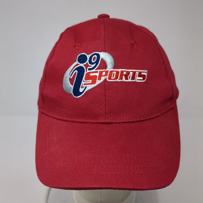 i9 Sports Strapback Hat Red One Size Adjustable Embroidered 6 Panel