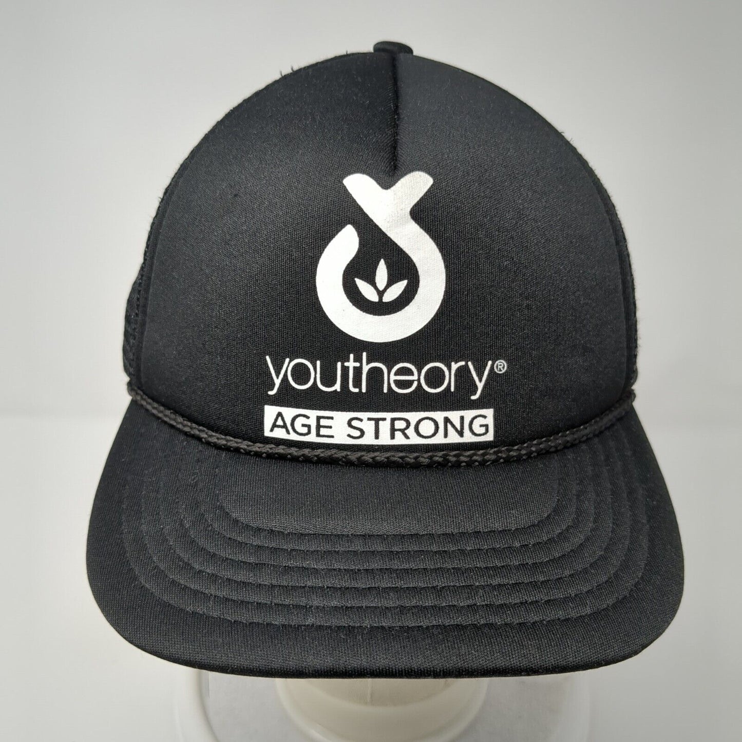 Youtheory Age Strong Snapback Rope Trucker Hat Black One Size Mesh Back