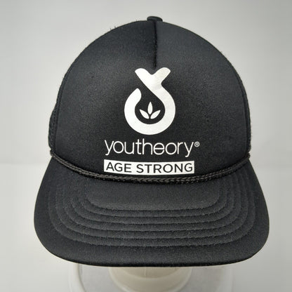Youtheory Age Strong Snapback Rope Trucker Hat Black One Size Mesh Back