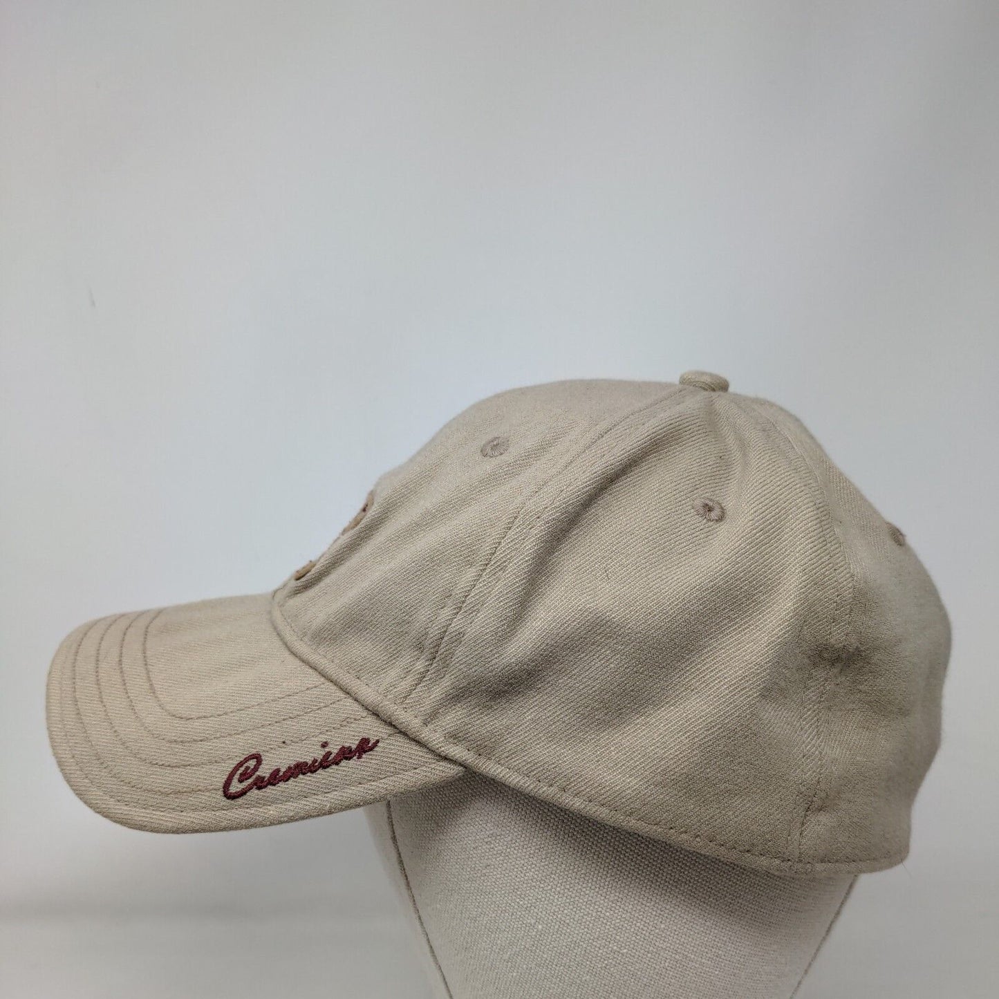 DC Cremieux Fitted Hat Tan Size L/XL Embroidered A-Flex Vented Holes 6 Panel