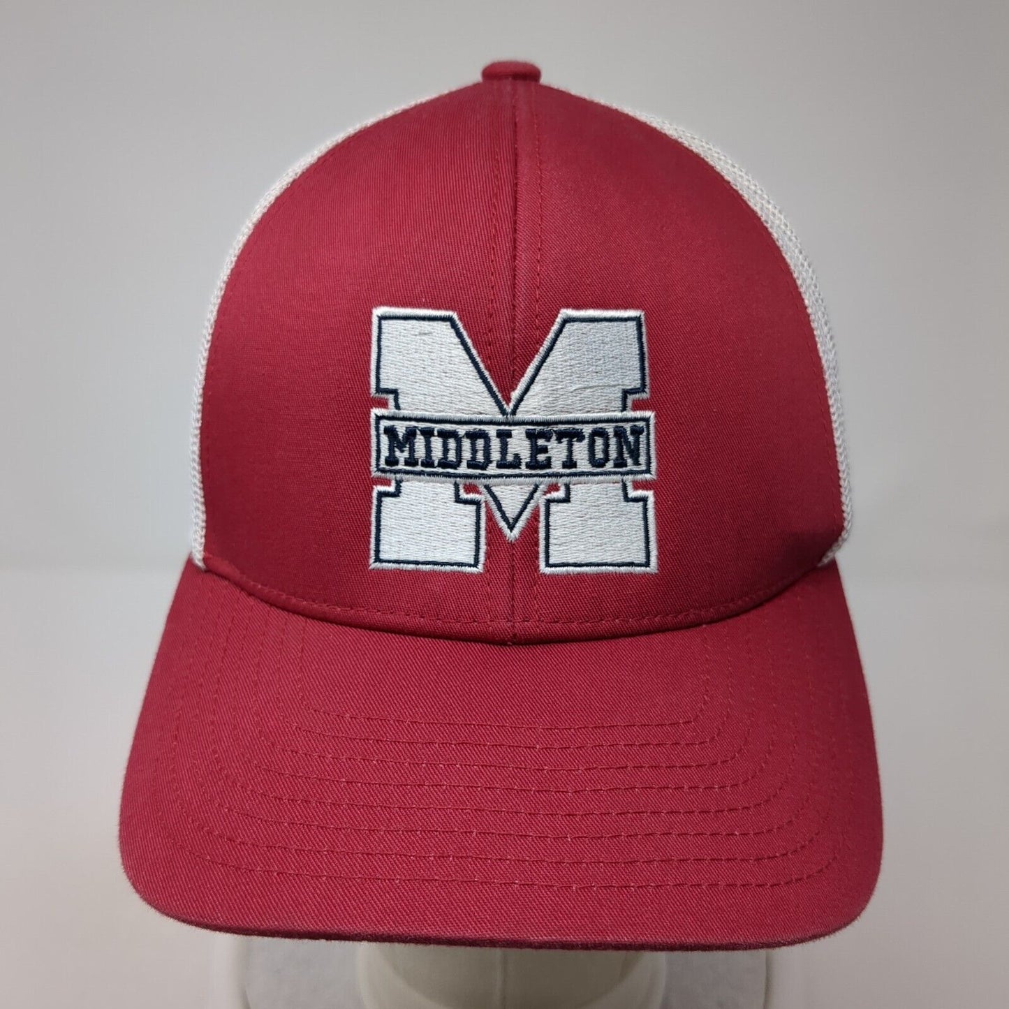 Middleton Snapback Trucker Hat Red OS Adjustable Mesh Back Pacific Headwear