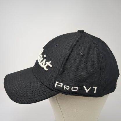 Titleist New Era Cap Black White L Pro V1 FootJoy Stretch Fit Spandex Golf Hat