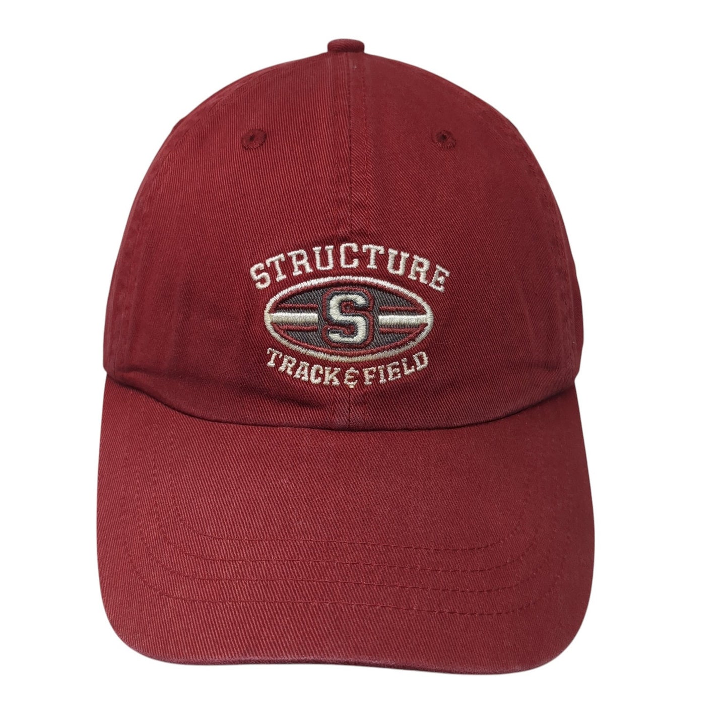 Structure Track & Field Strapback Hat Red One Size Adjustable 6 Panel