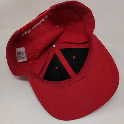 Russell Worn By America's Top Teams Snapback Hat Red OSFM Embroidered