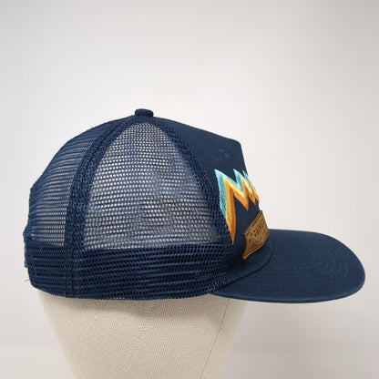 Mt. Rainier National Park Snapback Trucker Hat Blue OS Adjustable Mesh Locale