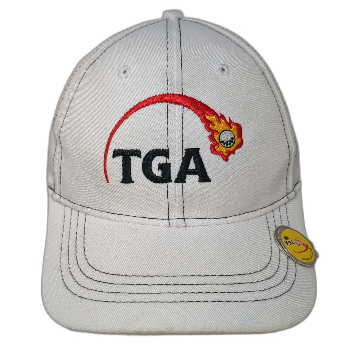 PowerBilt Baseball Cap White One Size TGA Premier Junior Golf Strapback hat Logo