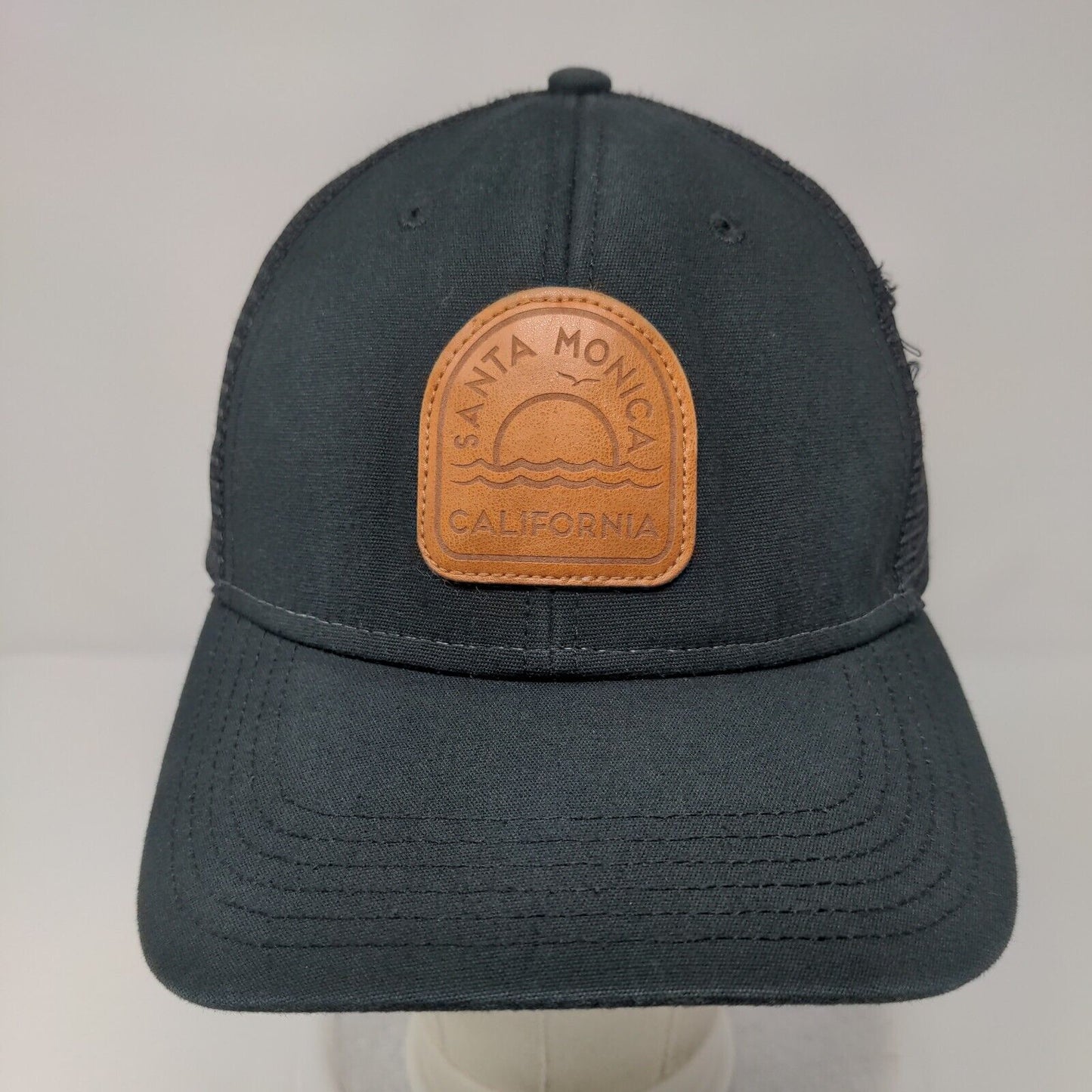 Santa Monica California Snapback Trucker Hat Black One Size Mesh Back