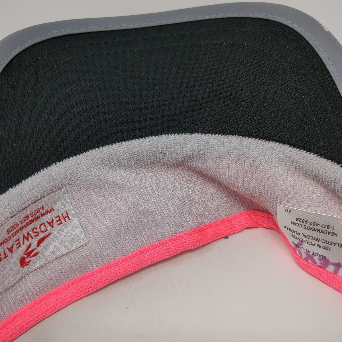 Headsweats Visor Pink One Size Reflective Elastic Polyester Running Sport Hat