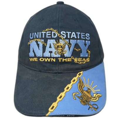 Eagle Crest Baseball Cap Blue One Size United States Navy Anchor Slideback Hat