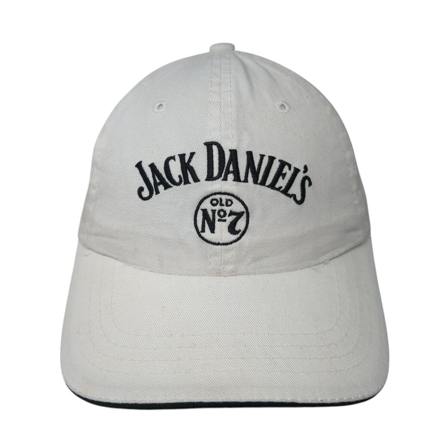 Jack Daniel's Old No.7 Strapback Hat White One Size Adjustable Embroidered