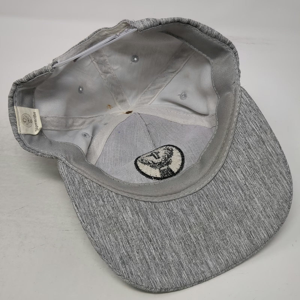 Jägermeister Gray 5 Panel Hat One Size Snapback Stag Logo Embroidered Adjustable