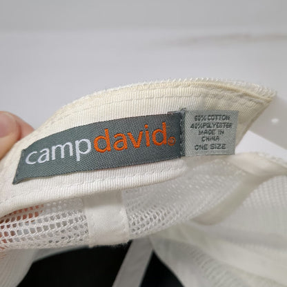 Camp David Trucker Hat Blue Yellow White One Size Stratton Vermont Mesh Snapback