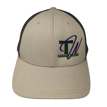TW Garage Doors Fitted Trucker Hat Brown XL Embroidered Mesh Back Richardson