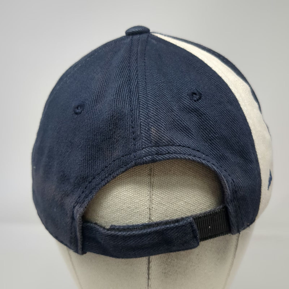 Adidas Baseball Cap Blue One Size Strapback Cotton Embroidered Logo Stripe Hat