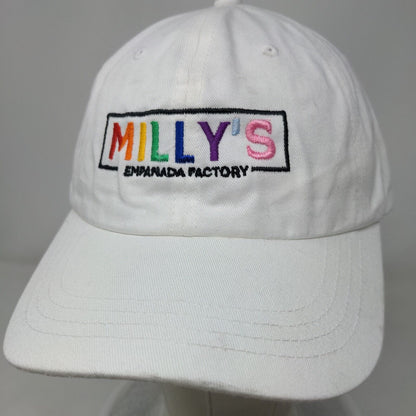 Milly's Empanada Factory Slideback Hat White One Size Embroidered