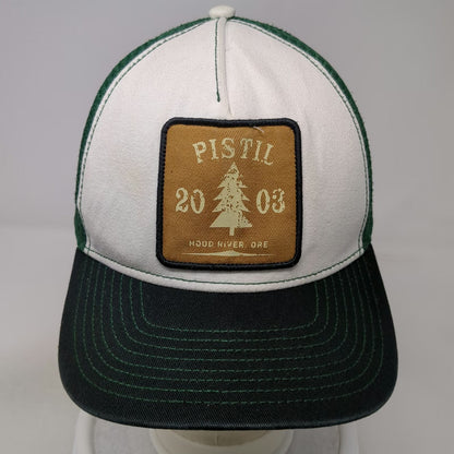Pistil Trucker Hat One Size Green White Mesh Snapback Pine Tree Hood River Ore