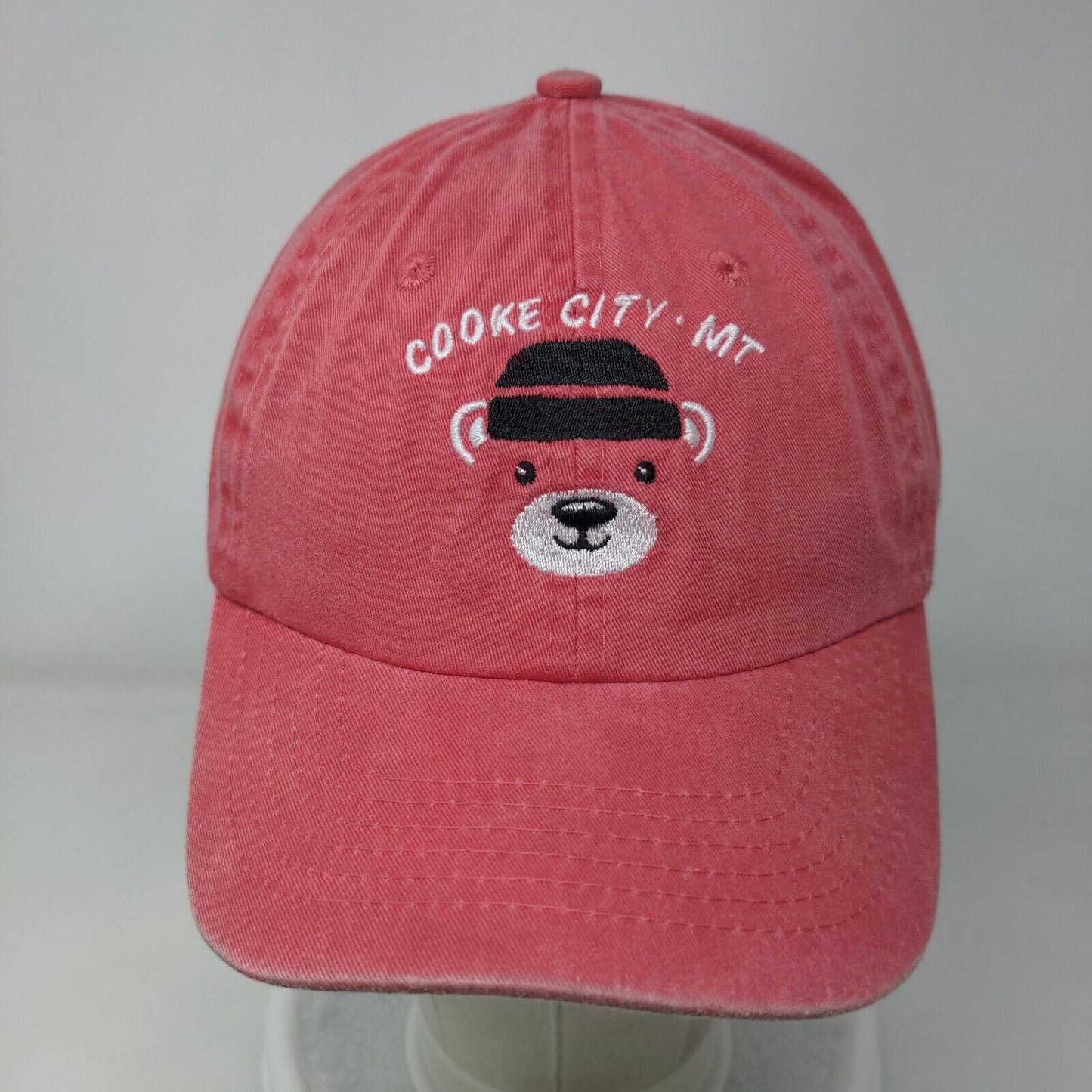Cooke City MT Strapback Hat Red One Size Adjustable Embroidered Fahrenheit