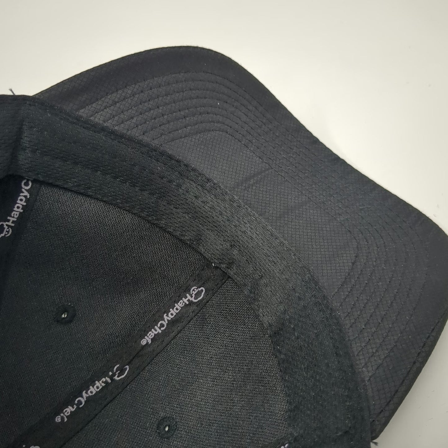 Happy Chef Baseball Cap Black One Size Polyester Ripstop Textured Strapback Hat