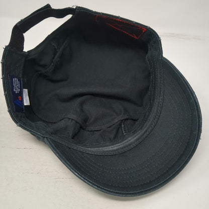 Glare Accessories Army Cap Black One Size Rhinestone Cross Bling Strapback Hat