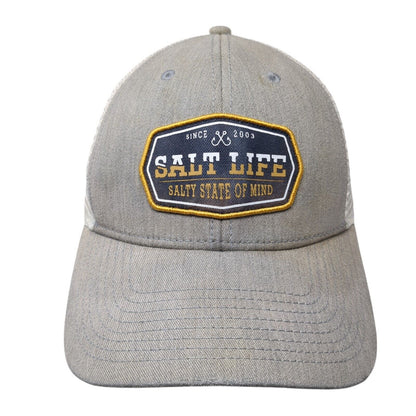 Salt Life Salty State of Mind Since 2003 Snapback Trucker Hat Gray OS Mesh Back