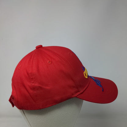 Coco Song Strapback Hat Red One Size Adjustable Embroidered Plants 6 Panel