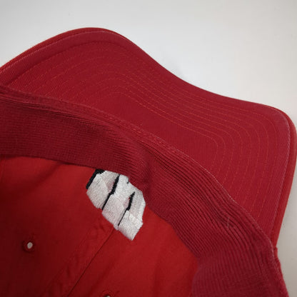 Adidas Wisconsin Badgers NCAA Red XL Baseball Cap Stretch Fit Curved Hat Logo