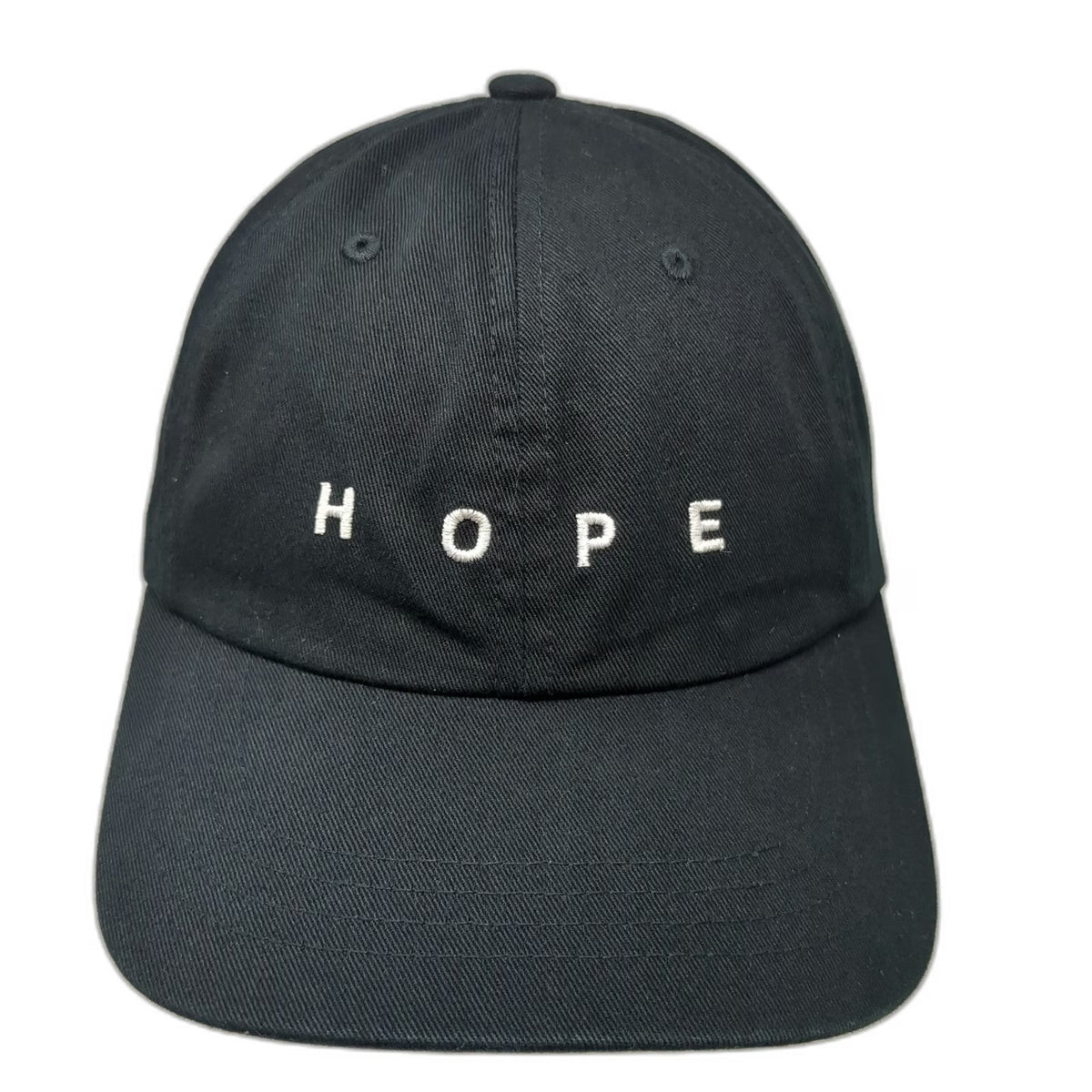 Yupoong Baseball Cap Black One Size Hope Embroidery Adjustable Slideback Hat
