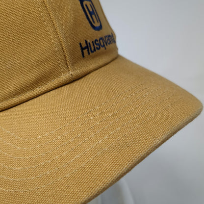 Husqvarna Baseball Cap Brown One Size Strapback Embroidered Logo Canvas Hat Work