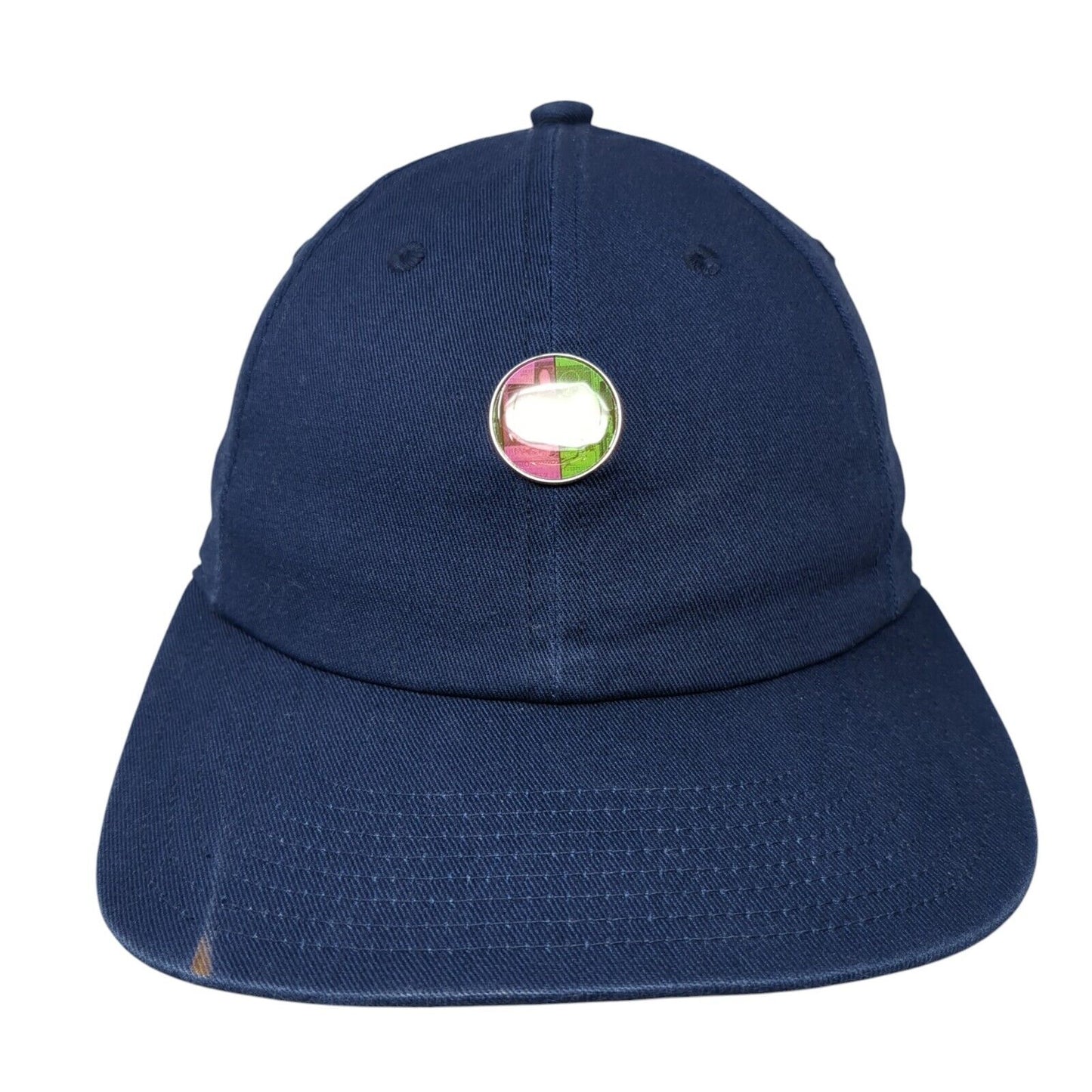 Adidas Slideback Hat Blue One Size Adjustable Embroidered Trefoil 6 Panel