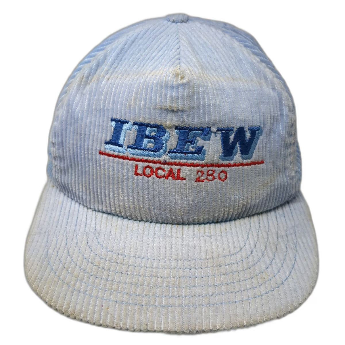 IBEW Local 280 Blue Red Green Trucker Hat One Size Snapback Corduroy USA Union