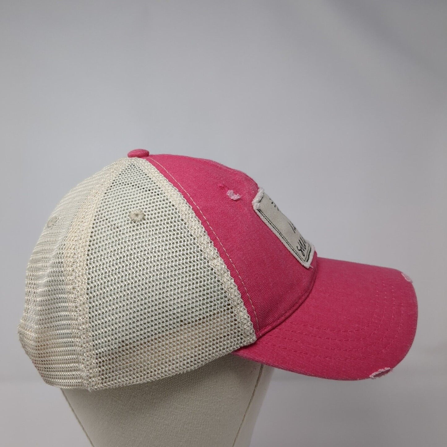 Hello Sunshine Snapbback Trucker Hat Pink One Size Adjustable Mesh Back Karma